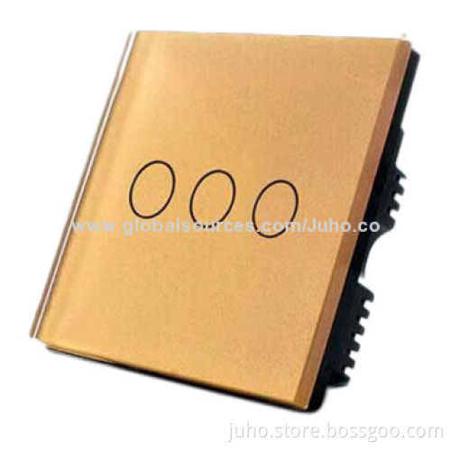 Three-gang Touch Wall Light Switch, Safe and Reliable, Nice Looking for Appearance